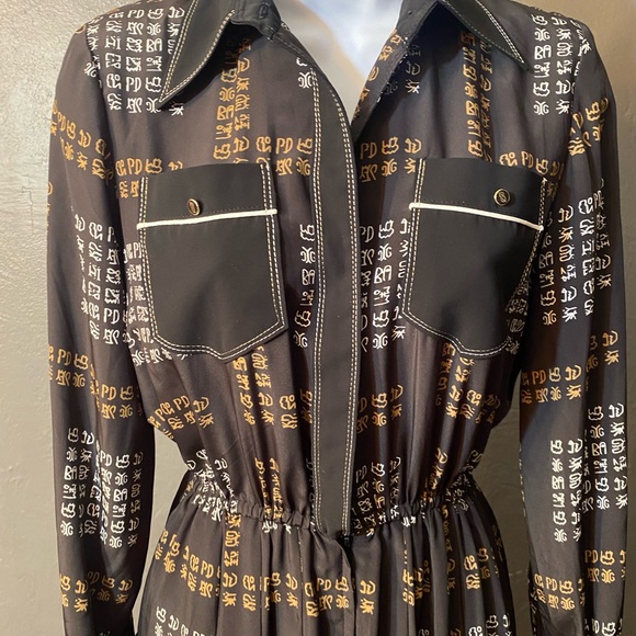 No Label-Black Unusual  Design Button down  Long sleeve Blouse - Picture 3 of 16